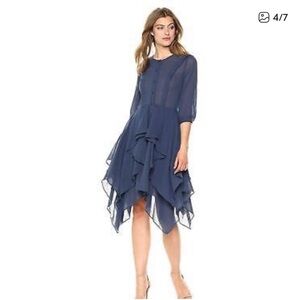 Bcbg joyvita asymmetrical ruffle dress